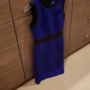 Milly leather trim sheath dress